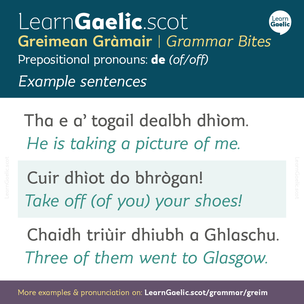 How do you use 'de', meaning 'of', with a personal pronoun?

You see it in this form in different types of sentences. Take a look at the examples below to get an idea of it!

Can you use 'de' yourself with a personal pronoun in a sentence?
[1/2]