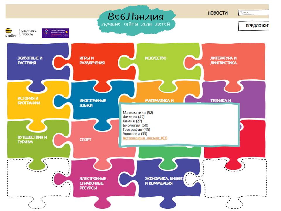 ВебЛандия приглашает в космос! Сайты о космосе для детей. Необъятный космос и сложная астрономия на понятном для ребенка языке. Надевайте скафандры и путешествуйте по косм. галактикам! Звезды и планеты, косм. музеи и планетарии  в подборке от ВебЛандии.  web-landia.ru/component/flex…