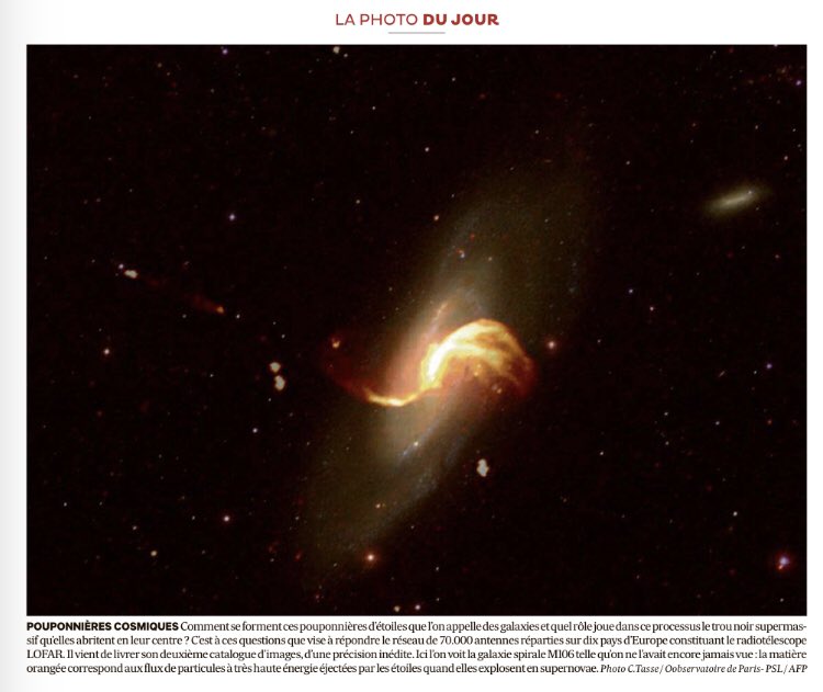 VTaillardat's tweet photo. « Pouponnières cosmiques :  Comment se forment (les) galaxies et quel rôle joue dans ce processus le trou noir supermassif qu'elles abritent en leur centre ? le radiotélescope LOFAR vient de livrer son deuxième catalogue d'images » @LesEchos https://t.co/GUI2YJ7jaT