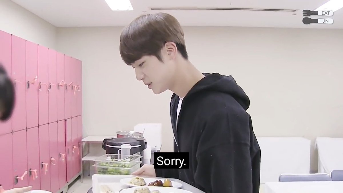 This also happened on Eat Jin....when he asked the staff about BS&T and started singing while getting his food and then immediately said sorry....