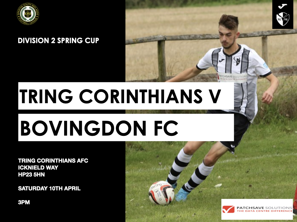 Tring Corinthians AFC (@tcafc_official) on Twitter photo 🔜 𝗖𝗼𝗺𝗽𝗲𝘁𝗶𝘁𝗶𝘃𝗲 𝗙𝗼𝗼𝘁𝗯𝗮𝗹𝗹 𝗶𝘀 𝗯𝗮𝗰𝗸!!
We host <a href="/BovingdonFC/">Bovingdon Football Club</a> at Icknield Way this Saturday in the <a href="/SpartanSMFL/">Spartan South Midlands</a> Division 2 Spring Cup.
(𝘉𝘦𝘩𝘪𝘯𝘥 𝘤𝘭𝘰𝘴𝘦𝘥 𝘥𝘰𝘰𝘳𝘴)
<a href="/PatchSolutions/">Patch Solutions</a> ◻️◼️ #UTC 🔜 𝗖𝗼𝗺𝗽𝗲𝘁𝗶𝘁𝗶𝘃𝗲 𝗙𝗼𝗼𝘁𝗯𝗮𝗹𝗹 𝗶𝘀 𝗯𝗮𝗰𝗸!!
We host <a href="/BovingdonFC/">Bovingdon Football Club</a> at Icknield Way this Saturday in the <a href="/SpartanSMFL/">Spartan South Midlands</a> Division 2 Spring Cup.
(𝘉𝘦𝘩𝘪𝘯𝘥 𝘤𝘭𝘰𝘴𝘦𝘥 𝘥𝘰𝘰𝘳𝘴)
<a href="/PatchSolutions/">Patch Solutions</a> ◻️◼️ #UTC