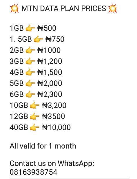 Come and buy your cheap data.