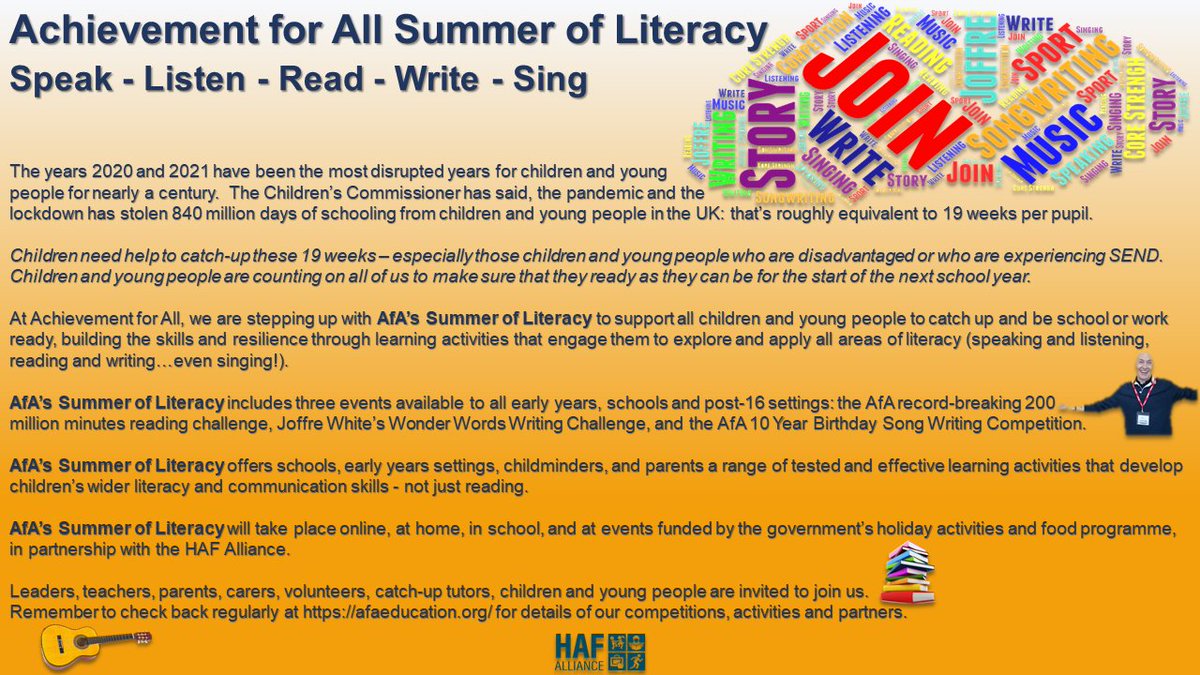 AfA_Education's tweet photo. Achievement for All's Summer of Literacy! #summerofliteracy #wonderwords #joinin https://t.co/x2RoVg4xvk https://t.co/wEexKBGofS
