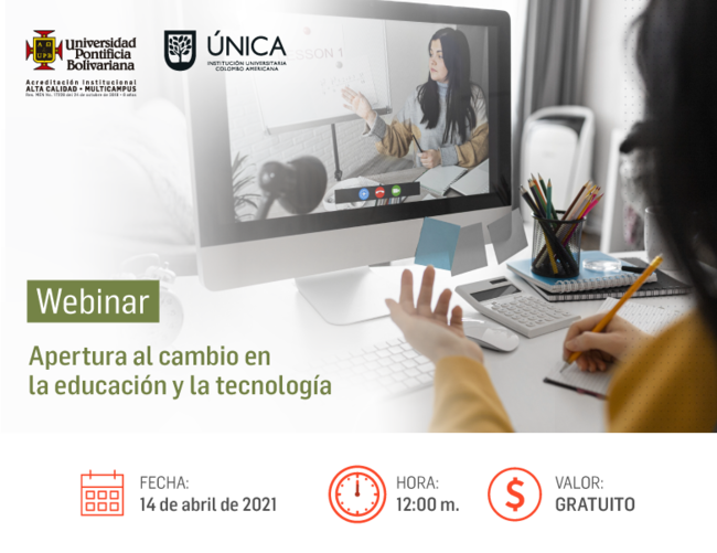 upbcolombia's tweet photo. 🌐📲El uso de internet y el acceso a dispositivos tecnológicos cobra cada vez más relevancia en el ámbito educativo👩🏽‍🏫
🤓Conoce más de este tema en el webinar: Apertura al cambio en la educación y la tecnología.
 Regístrate aquí 👉https://t.co/A3pgoh4SkT https://t.co/To4DFuUWZi