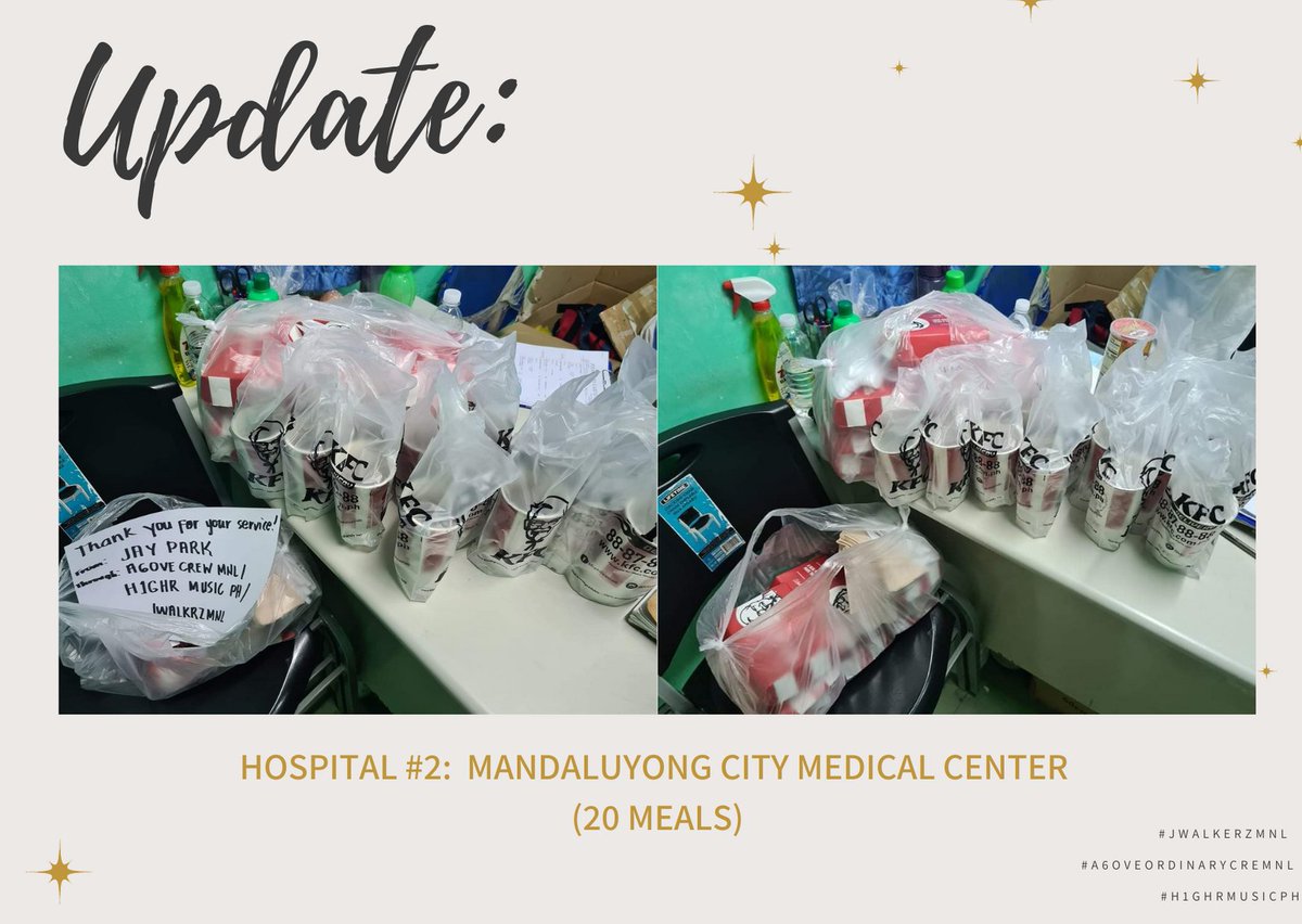 a6ovecrewmnl's tweet photo. #AMBAGANREPORT 

40 MEALS WERE SENT TO TWO HOSPITALS TODAY! (20 MEALS EACH HOSPITAL) 

HOSPITAL #1: LUNG CENTER OF THE PHILIPPINES 

HOSPITAL #2: MANDALUYONG CITY MEDICAL CENTER 

TOTAL DONATIONS: 7,340PHP 

TOTAL BALANCE (AS OF APRIL 8, 2021 — 6:00PM) : 3,160PHP 

SALAMAT PO! https://t.co/gZ7kHAzVML