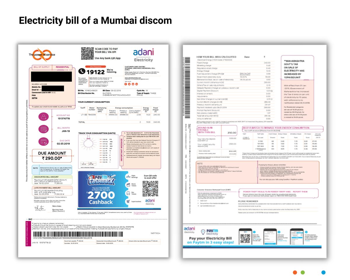 The bill provided by a Mumbai discom is quite elaborate & informative & presents a good case for other discoms to emulate. But, the discom could do better by giving info on the past payment & suggestions for  #energy conservation. #electricity  #powersector