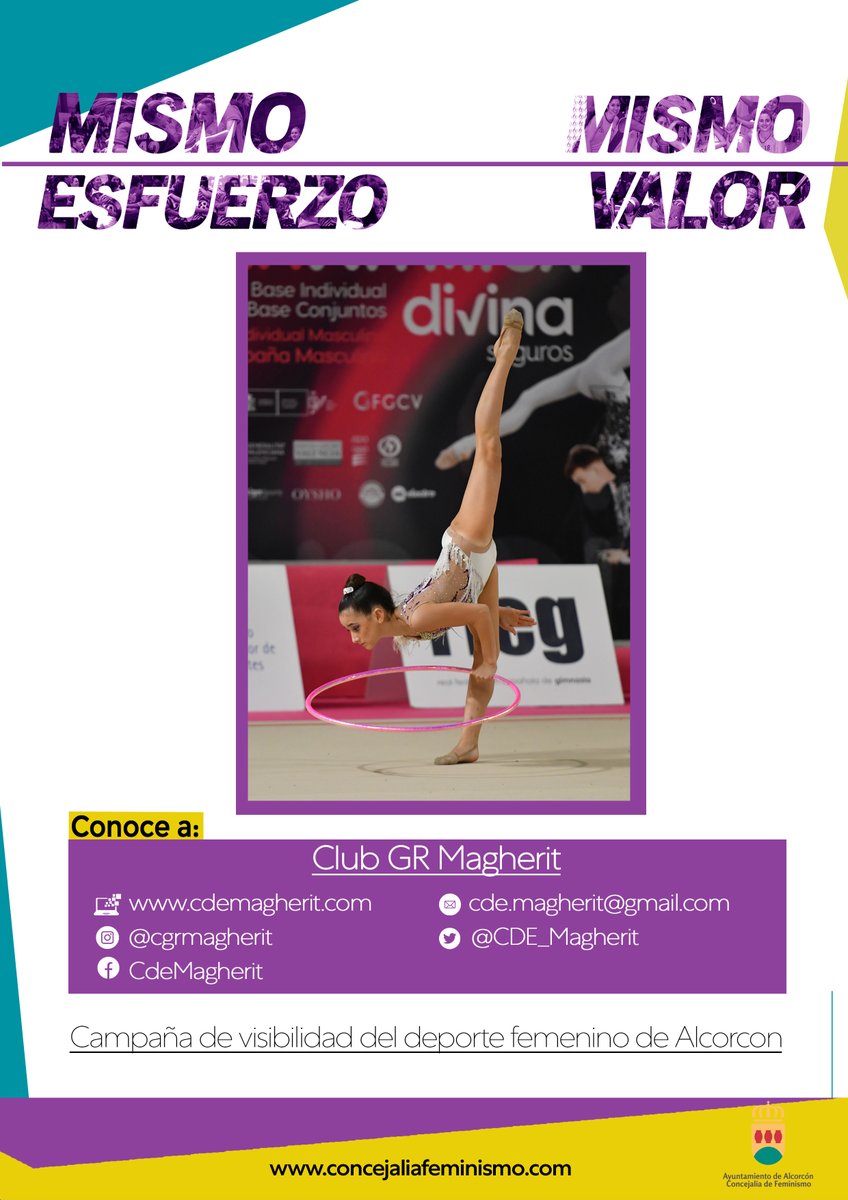 RaquelAlcorcon_'s tweet photo. ¿Conoces al @CDE_Magherit?
Comenzaron en 2012 con poquitas gimnastas, pero el buen hacer del equipo ha conseguido que en la actualidad más de 130 gimnastas confíen en su institución. ¡Conócelas!
Campaña de visibilidad del deporte femenino de #Alcorcón #MismoEsfuerzoMismoValor https://t.co/yj4dCD0N46