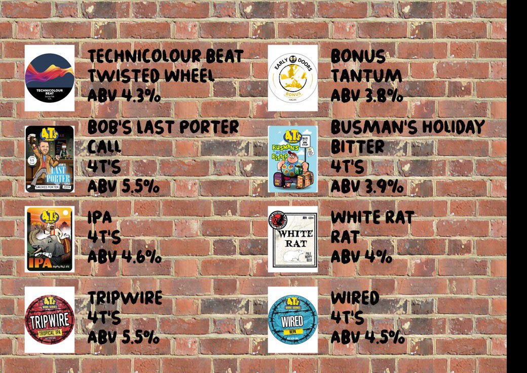 Just 4 days away so here is your opening real ale / craft beer line up 

What’s your first pint going to be ? 

#TheTavern #RealAle #CraftBeer