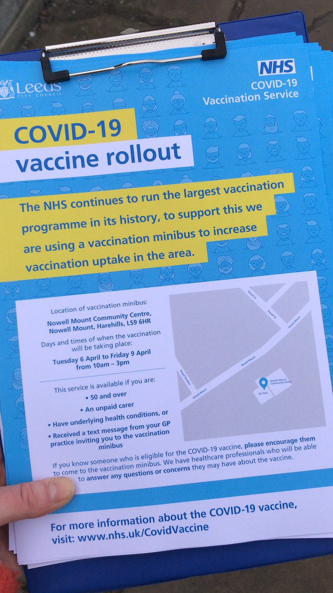 I’m in LS9 today. Spreading the word that the vaccine bus is close by on #Nowellmount #Burmantofts
