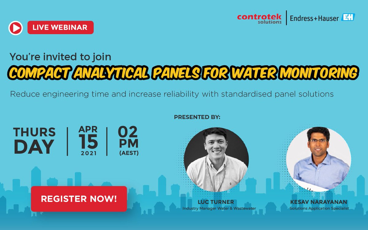 This Thursday, April 15, 2021, join us for our live online webinar as we demonstrate how standardized analytical panel solutions can reduce engineering time, space requirements and maximize the reliability of your critical control points.  
REGISTER NOW! 
buff.ly/3mBKPgw