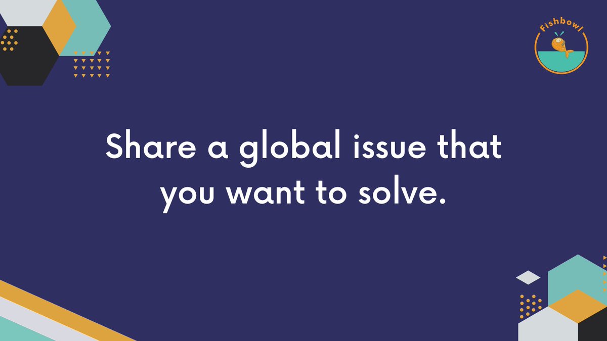 FishChallenge's tweet photo. Our world, now more than ever, needs positive social impact and innovative solutions to global challenges. What kind of world do you want to live in? Is there a global problem that you’d like addressed?

#FishFoodForThought #FishbowlChallenge
#MakingGlobalChange https://t.co/AVacMxaxwV