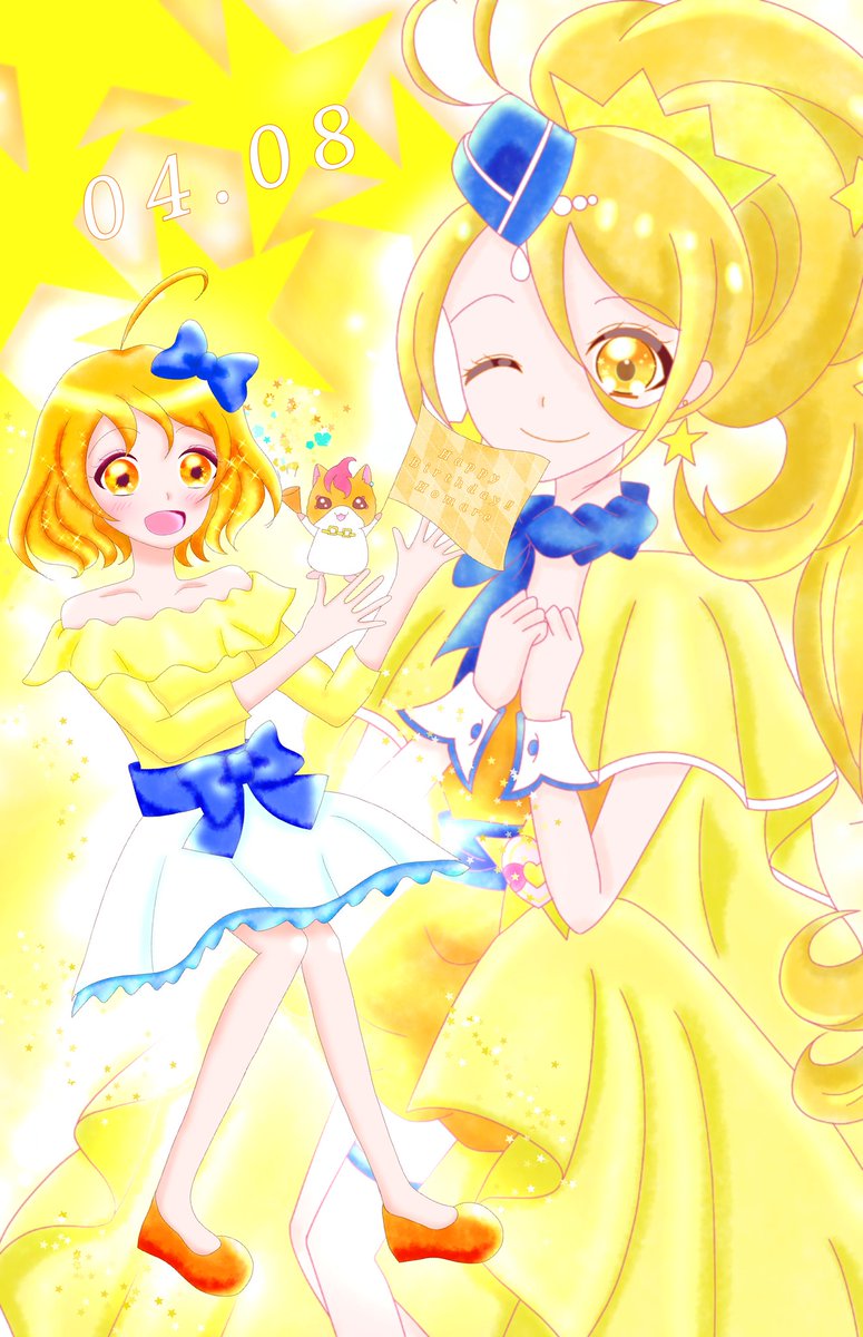 Peace_hrhm_048's tweet photo. 間に合った！！
過去絵を背景に改めて誕生日おめでとう🎂✨
ほまれちゃんは永遠の推し💛
#輝木ほまれ誕生祭2021 
#輝木ほまれ生誕祭2021 
#キュアエトワール誕生祭2021 
#キュアエトワール生誕祭2021 https://t.co/2vAr8z3aFU