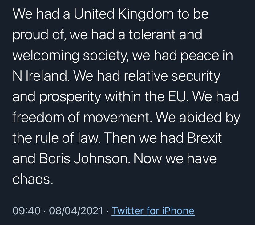Seeing takes like this on my timeline makes me angrier than I can say. How dare you claim everything here was fine before Brexit.