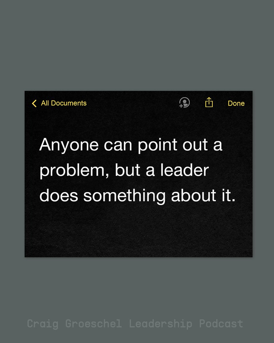 craiggroeschel's tweet image. What if problems are actually opportunities in disguise? In part four of "How the Best Leaders Think," We talk about how to retrain your mind to see all the new options that every problem creates. As a leader, let's learn to think "possibility" not "problem." #cgleadershippodcast