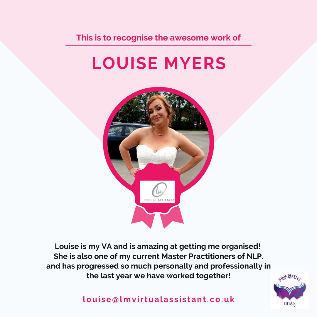 Louise Myers is an incredible VA and her perfect client are others who train or coach with NLP. 

We'ven worked together for a a year and I she has helped  by taking away the time consuming jobs so I'm free to do what I love!

Thank you, you're amazing!