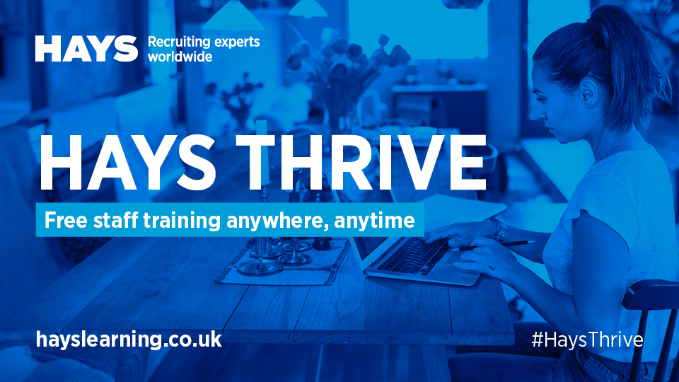 ✅ Support your teams #upskilling efforts with #HaysThrive. 

👩‍💻 Our free tool which provides professionals the skills they need to thrive in the new world of work bddy.me/2QbgOrO