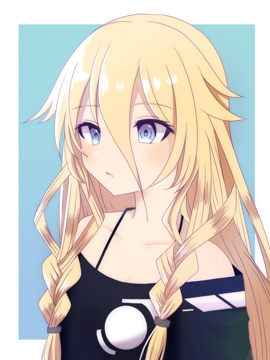 ia (vocaloid) 1girl solo long hair blue eyes braid blonde hair upper body  illustration images