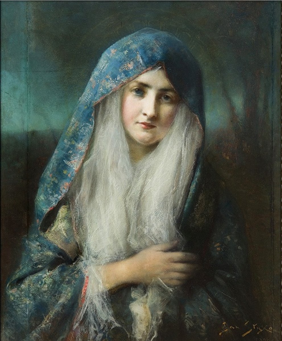 ludka142's tweet photo. 8 kwietnia 1858 we Lwowie
~ur. się Jan Styka, malarz, ilustrator książkowy. Namalował cztery panoramy: z W. Kossakiem - Panoramę Racławicką, Panoramę Siedmiogrodzką, Golgotę - (The Crucifixion – Ukrzyżowanie), panoramę 'Męczeństwo Chrześcijan w Cyrku Nerona'.
Madonna | 1906 https://t.co/v97aDmvlIh