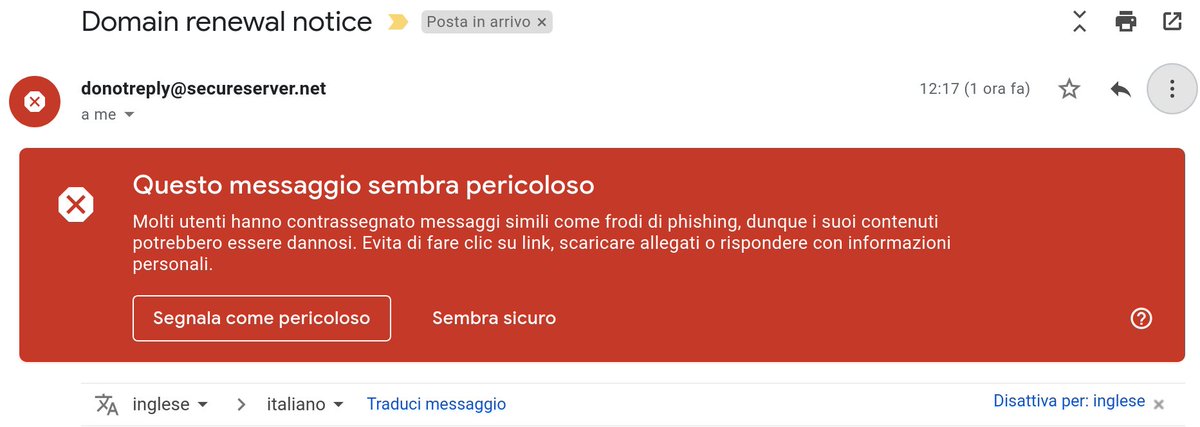 diegoperini's tweet photo. Google marking their internal domain emails as possible spam ! Go figure ... or am I missing something ? https://t.co/w7rwMRGlpM