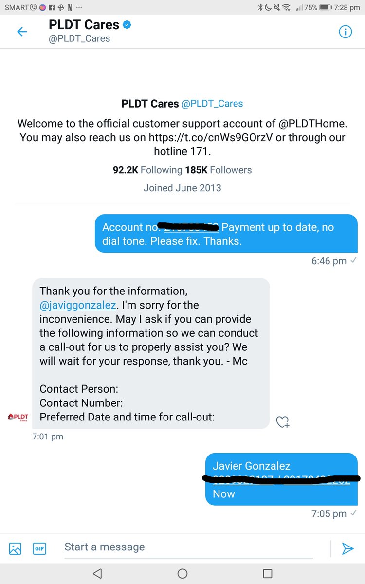 javiggonzalez's tweet photo. @PLDT_Cares asks you to DM them so they can do NOTHING. https://t.co/x5uFwKrHXD
