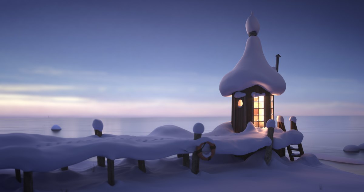 MiloszCR's tweet photo. Moominland Midwinter - a project created some time ago, but I like it a lot - as well as the whole Moomins' world! 
Based on Tuomas Korpi&amp;studio Piñata's art of Moominvalley.

#Moomin  #3dart #3D #render #cgi #MadeWithAutodesk #MadeWithNuke #3d #3dart #3dmodel  #arnoldrenderer https://t.co/w9ph3Hk2R8