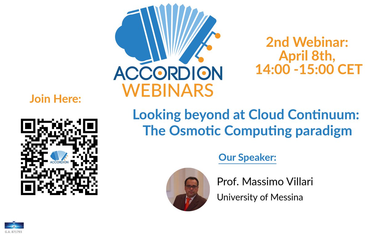 accordion_h2020's tweet photo. βΌοΈOur 2nd #Webinar will start in 30 minutes! Join us and learn more on #OsmoticComputing as an evolution of #CloudComputing . Everyone is welcome to join by using the following link: https://t.co/6i2C3oNGbv https://t.co/yfQgjJ9CBl