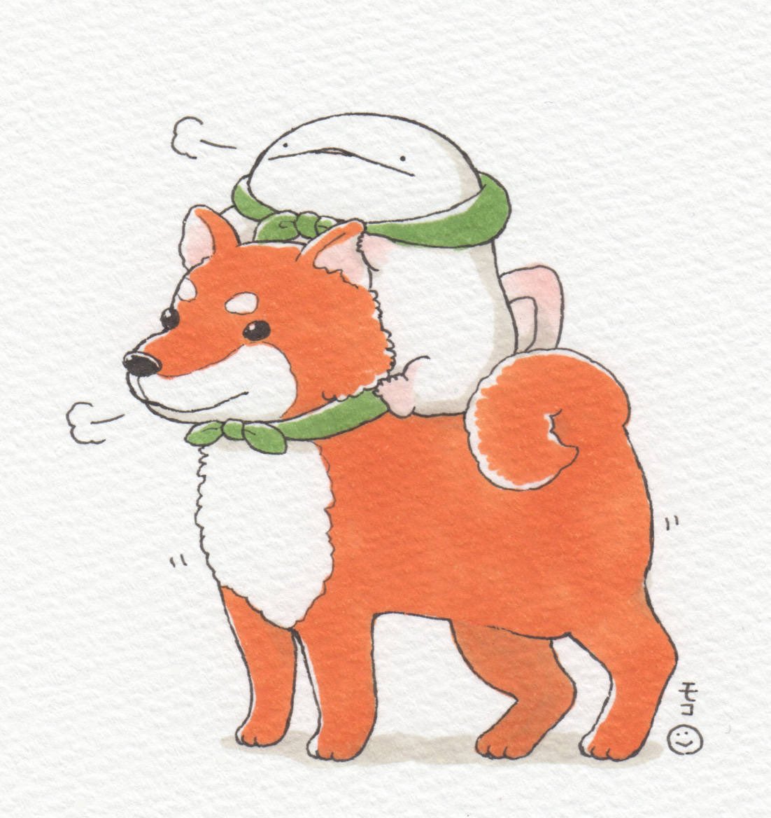 「オオサンショウウオ、凛々しい2人? #柴犬の日 」|モコ@うおマロ漫画更新中です！のイラスト