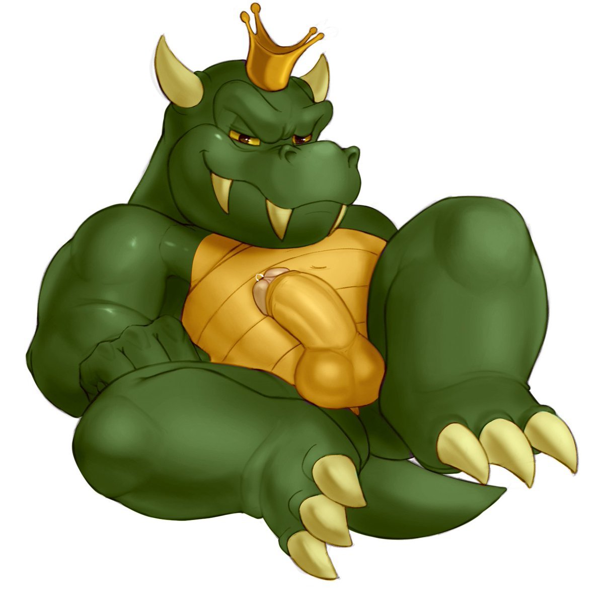 "Oh, I didn't see you there. How's about you help the old king out with his pent- up problem? I'll make it worth your while..."