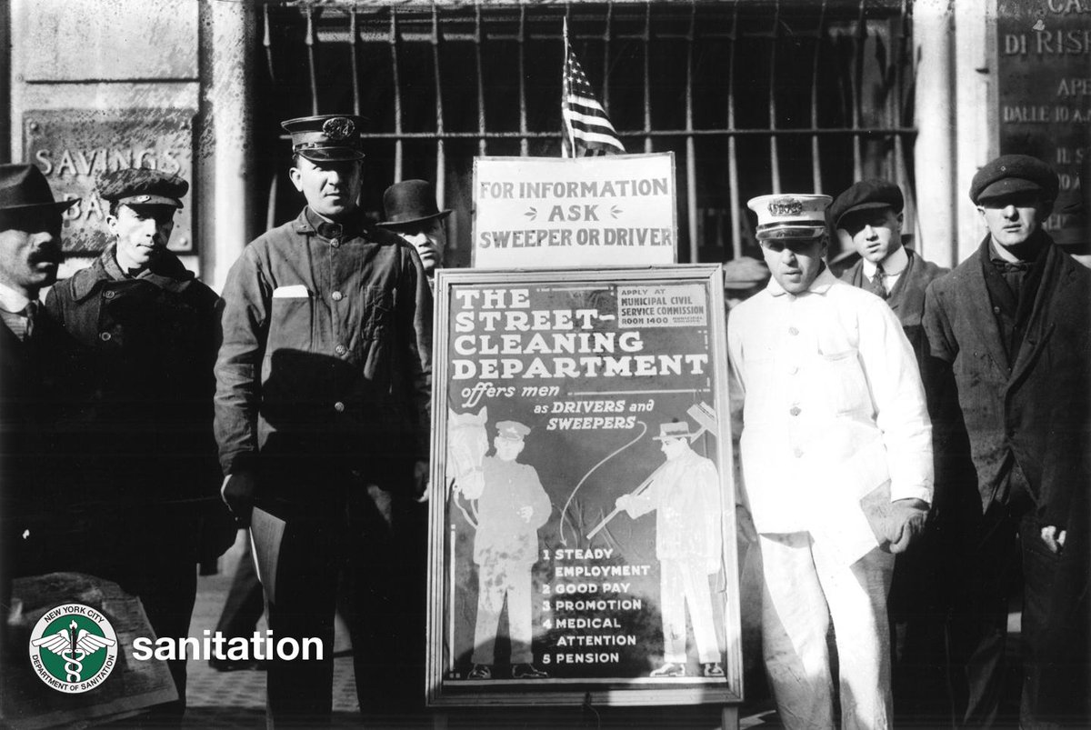 NYCSanitation's tweet photo. You now know #NewYorksStrongest as the NYC Department of Sanitation, but before 1929, we were known as the Department of Street Cleaning. #ThrowbackThursday #TBT #BlackandWhite #140Strong #NYC #NYCSanitation https://t.co/TLiWgk1Mgc