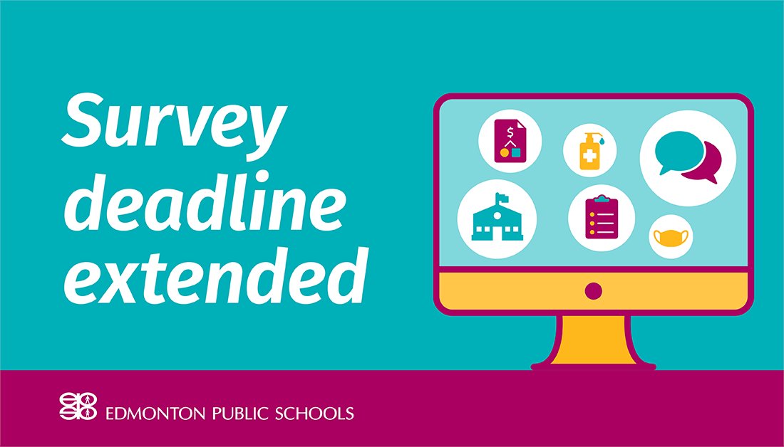 The Division Survey has been extended until April 11. If you have a child in #EPSB, take a few minutes to fill it out and help us plan for next year! 2021epsbfamilysurvey.questionpro.ca #yeg