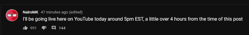 Reminder again that Nairo's stream will be around 5PM EST!