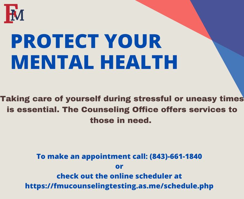 fmubschool's tweet photo. Don’t try to fight depression, anxiety, and stress alone! Take care of your mental health and schedule an appointment today with the link below:

https://t.co/hN5poPEAoJ https://t.co/fVOWY09iFM