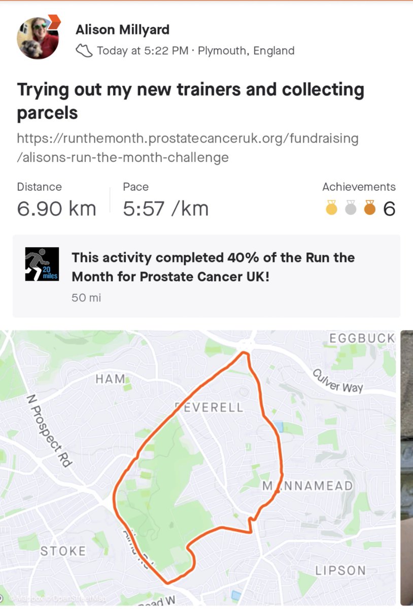 Alison Millyard (@ali_millyard) on Twitter photo 40% of the way there! 21 miles down, 29 to go for <a href="/ProstateUK/">Prostate Cancer UK</a> run the month! I'm also 80% of the way to my fundraising target! Use the link to help me get to 100% #prostatecancer #runthemonth #50miles #getyourprostatecheckedlads runthemonth.prostatecanceruk.org/fundraising/al⦠40% of the way there! 21 miles down, 29 to go for <a href="/ProstateUK/">Prostate Cancer UK</a> run the month! I'm also 80% of the way to my fundraising target! Use the link to help me get to 100% #prostatecancer #runthemonth #50miles #getyourprostatecheckedlads runthemonth.prostatecanceruk.org/fundraising/alā¦