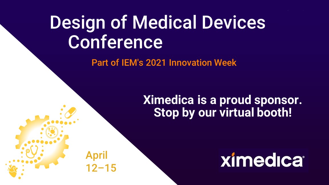 Ximedica's tweet photo. Need help with designing and developing a medical product or technology? Stop by our virtual booth! @Ximedica experts will be on hand to share what is possible as part of the 2021 Design of Medical Devices Conference, April 12-15. Learn more: https://t.co/KEOqiK9Jb9

#dmd2021 https://t.co/7za1jBuBv1