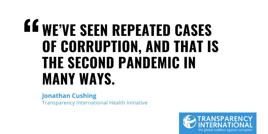 anticorruption's tweet image. Governments across the world are responding to the COVID-19 pandemic by covering up data and bypassing public procurement rules, undermining trust in health systems, fuelling anti-vaxxers and putting immunisation campaigns at risk. Via @PreventionWeb.
&amp;gt; preventionweb.net/news/view/77037