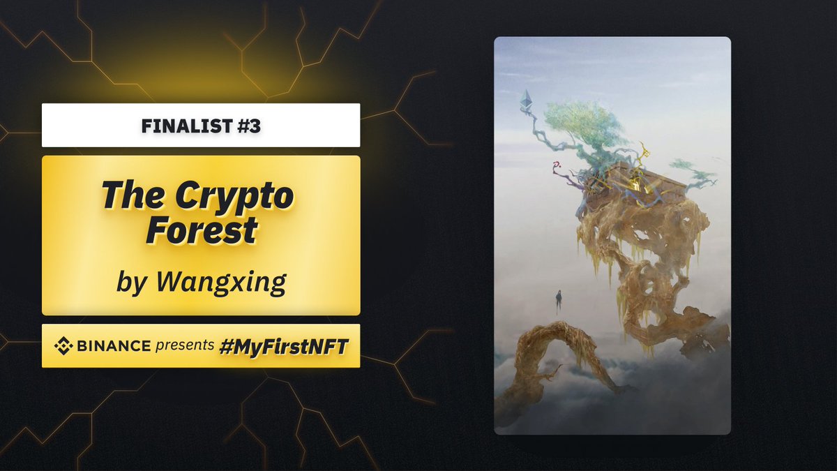 binance's tweet image. 'The Crypto Forest' by Wangxing