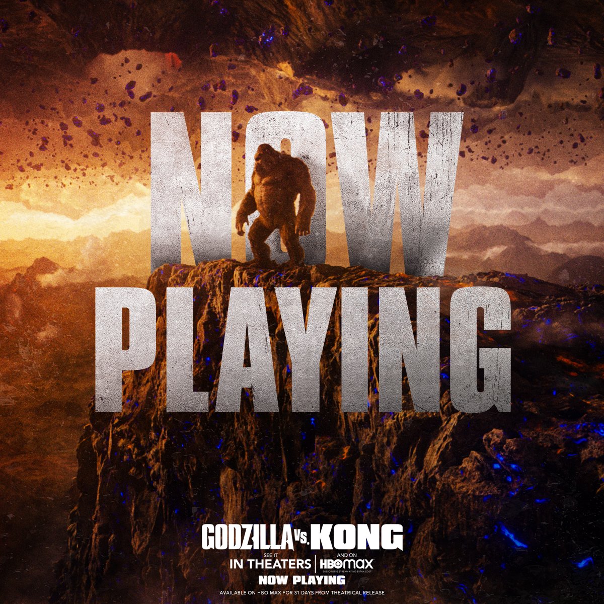 Godzilla x Kong on X: It's a fight to the finish, and no one's bowing  down. 👊 #GodzillaVsKong is now playing in theaters and streaming  exclusively on @HBOMax*. Get tickets:  *Available