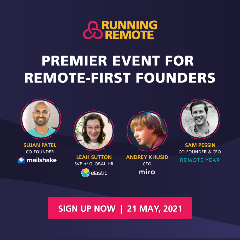 This year's @RunningRemote Conference includes #remotefirst companies such as:

@MiroHQ + @elastic + @Hopin + @mailshakeapp + @remoteyear + @expensify + @Twitter + @Transformify & more!!

Don't miss out! runningremote.com/?utm_source=al… Exclusive 20% discount: allworkspace #remotework