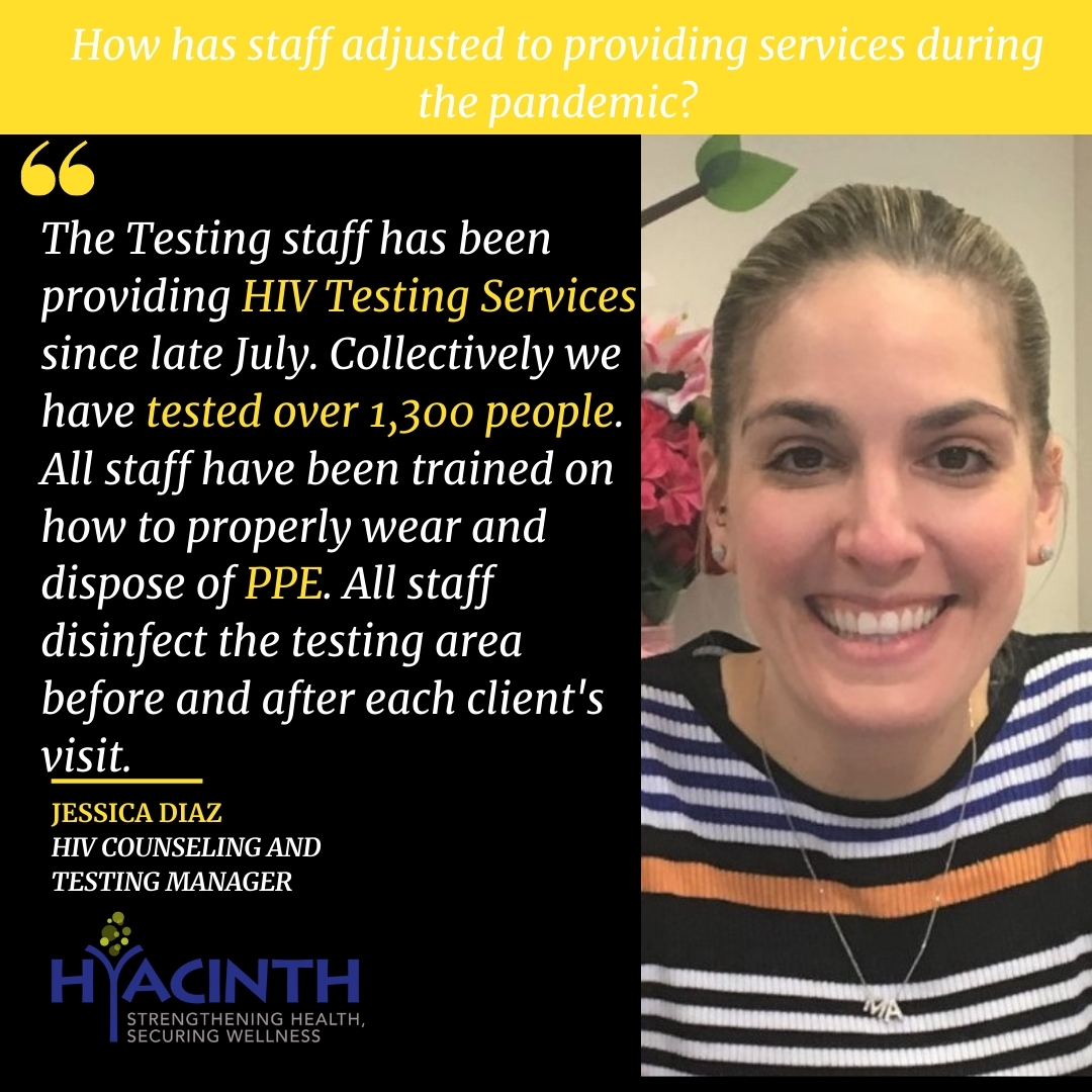 HyacinthNJ's tweet photo. This week is National Public Health Week. We honor our frontline staff who have been fighting to end the HIV epidemic in NJ! We sat down with Jessica Diaz, our HIV Counseling and Testing Manager,and talked about HIV testing  services during the pandemic! 

#HIVTesting #NJEndsHIV https://t.co/nun3c54TSk