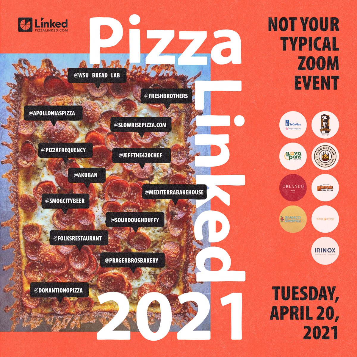 CALLING ALL PROFESSIONAL PIZZA MAKERS, CHEFS AND FOOD SERVICE PROS! TUES, 4/20 FROM 1-5PM PST... Pizza Linked Presents Artisan Pizza Summit 2021. Get your slice on. 🍕Register here: bit.ly/PizzaLinkedxSl…