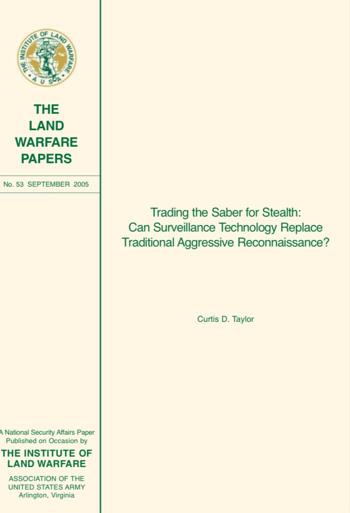 At this point, I’d point readers to another excellent US report, and which covers a briefer history of US Recce, and an excellent overview of Recce experience in OIF. https://www.ausa.org/sites/default/files/LWP-53-Trading-the-Saber-for-Stealth-Can-Surveillance-Technology-Replace-Traditional-Aggressive-Reconnaissance.pdf