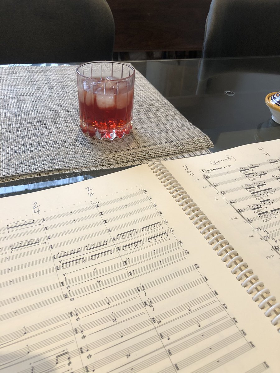 WmLongSevilla's tweet image. When there’s a measure of 2/6 a negroni magically appears #metricmodulation @campari @MarkSimpson_88 @Boosey