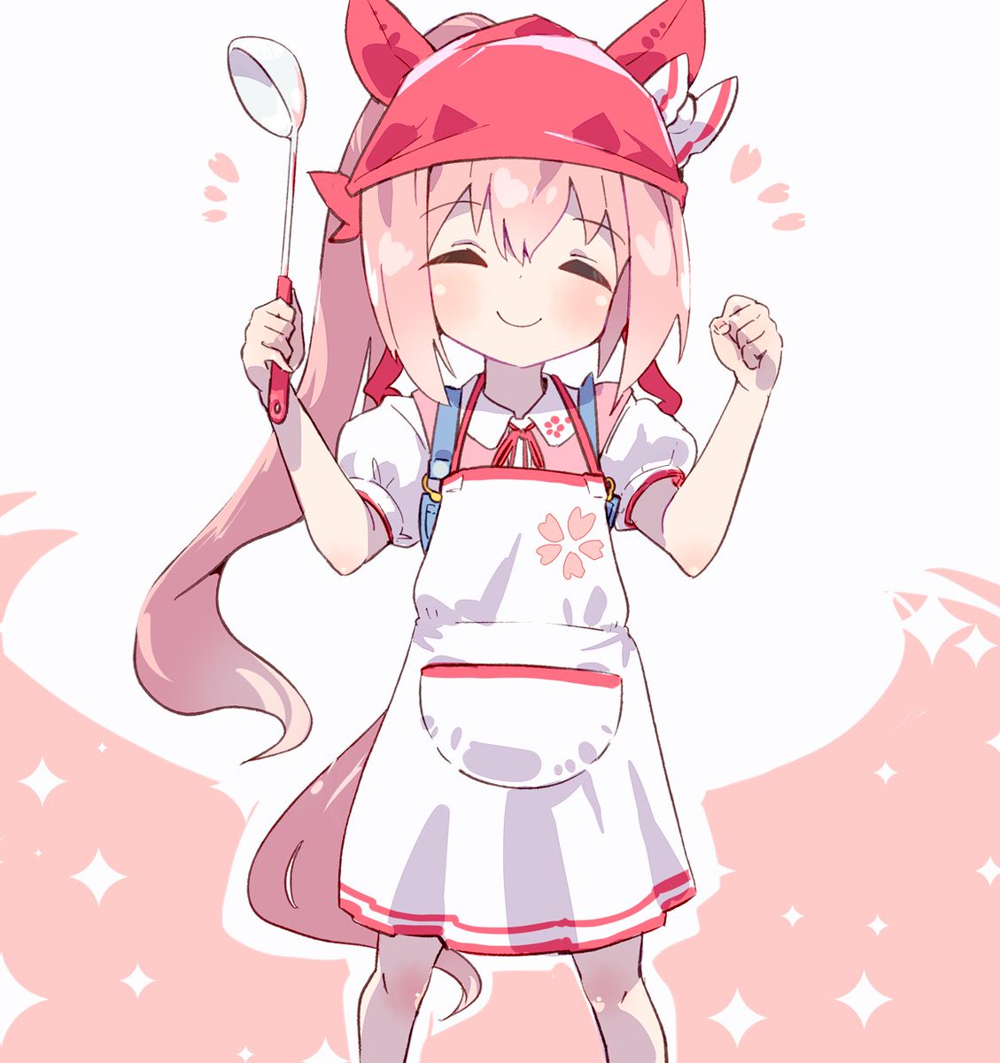 haru urara (umamusume) 1girl solo apron horse tail animal ears closed eyes horse ears  illustration images