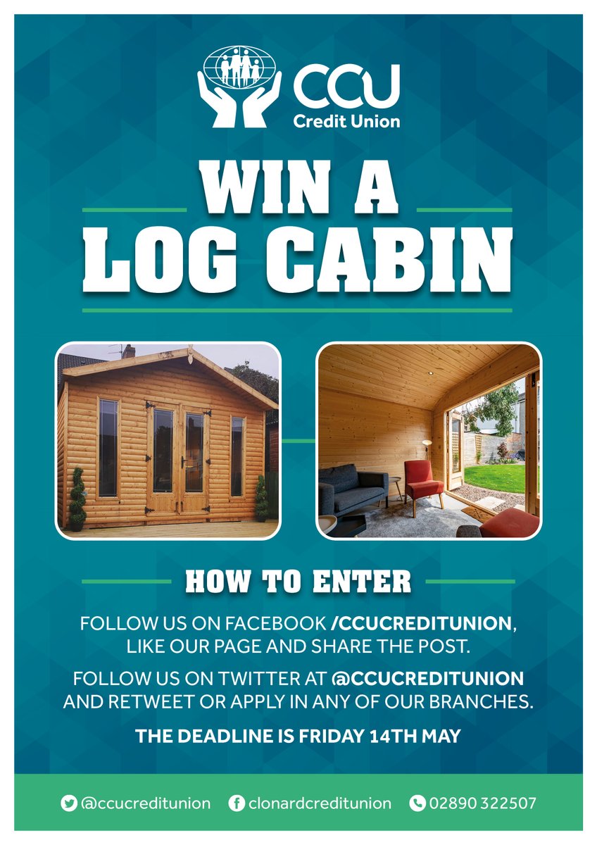 🏡 COMPETITION TIME! 🏡 

💥 WIN AN AMAZING LOG CABIN FOR YOUR GARDEN! 💥 

How to Enter: 
Simply follow us on Facebook, like our page and share the post or follow us on Twitter and retweet. You can also apply at any of our branches. 

The deadline is Friday 14th May.