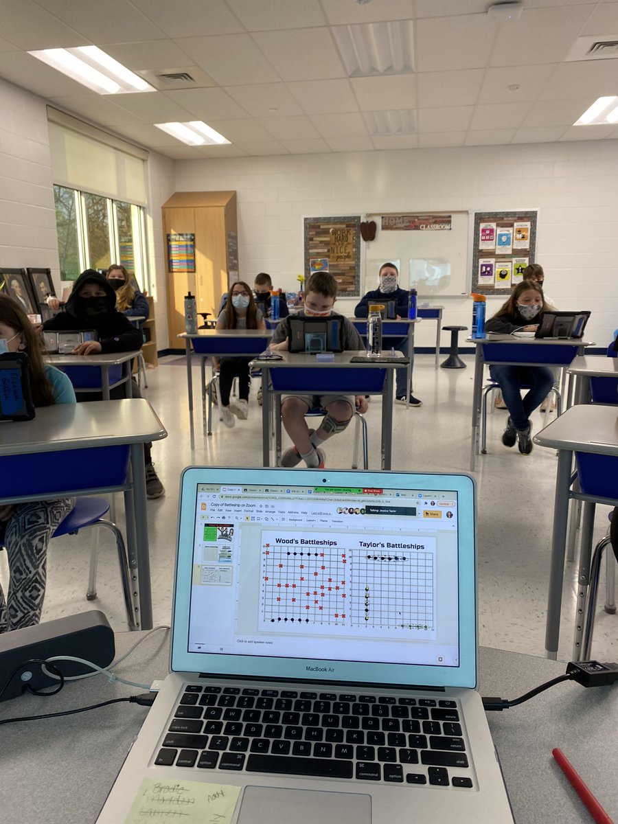jestaylor_fifth's tweet photo. SBE 5th grade played virtual Coordinate Grid Battleship this morning, class v. class! Mrs. Taylor’s class came out as victorious, but an engaging math class was had by all! 😀 @woodje_5th @KeithAllshouse https://t.co/0fVt7A5DTD