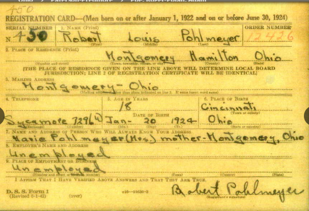 NvrForgetCinci's tweet photo. #WeRemember Sgt Robert “Pohly” Pohlmeyer grew up in Pleasant Ridge. Upon graduating from@WithrowTigers ‘42 he enlisted &amp; served as a ball turret gunner in a #B24. On 8 April 1944 he was KIA on a mission to Langenhagen,  Germany. He is buried @usabmc Ardennes American Cemetery. https://t.co/L7xS3AsAhU