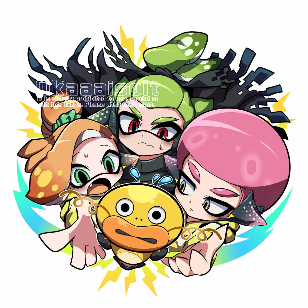 インクリング ,イカガール(スプラトゥーン) 「348 再掲 」|ぅゎぉのイラスト