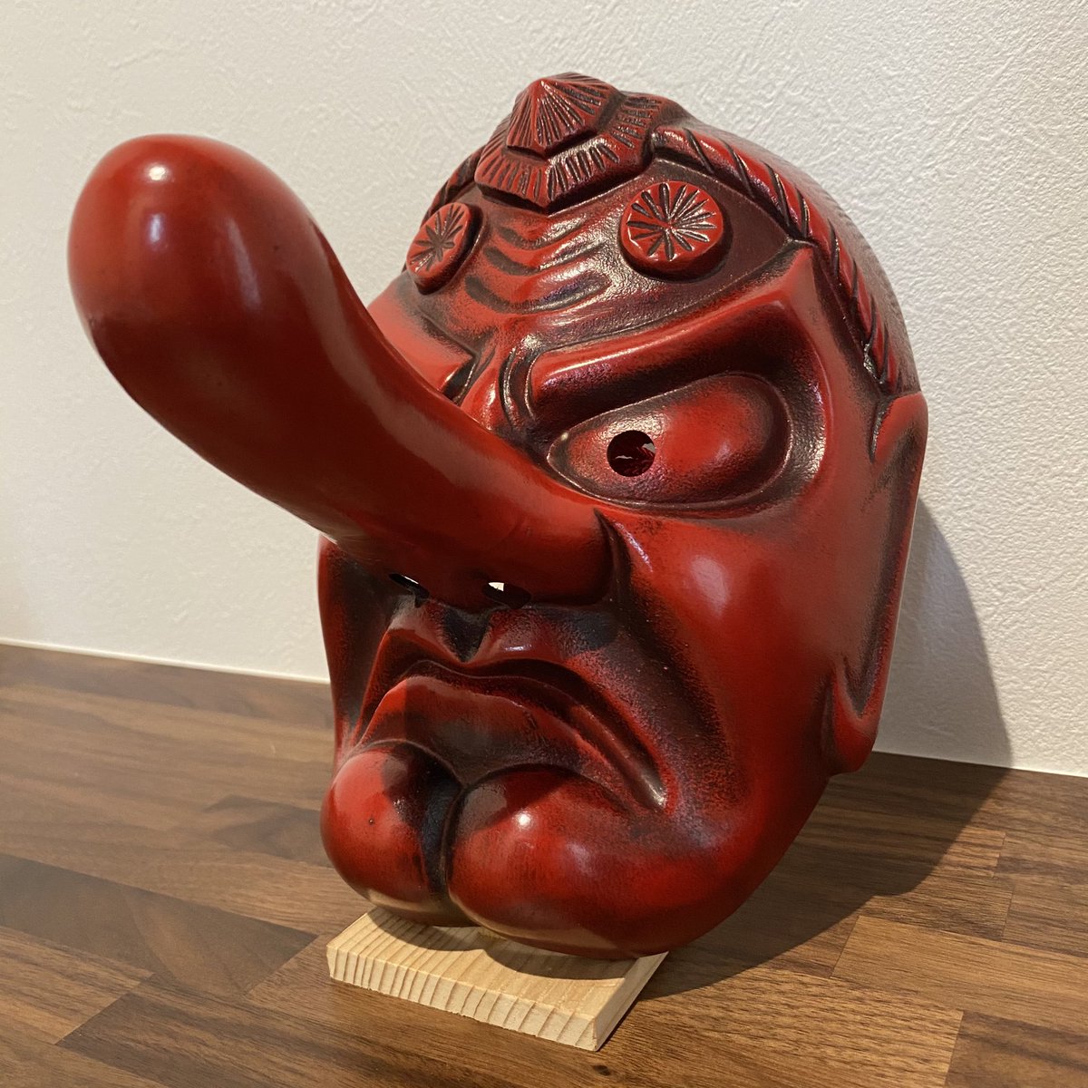 天狗の面 枠付き-