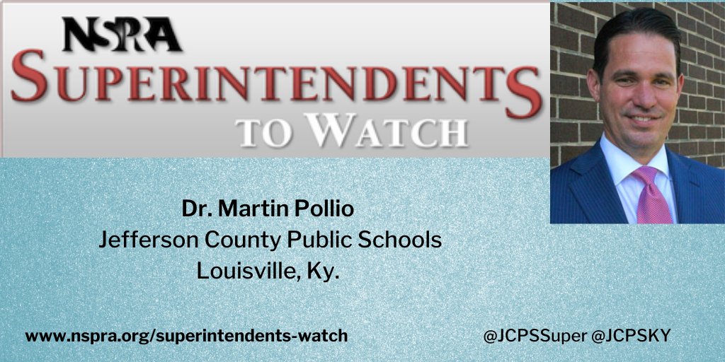 NSPRA's tweet photo. Congratulations to @JCPSSuper, superintendent in @JCPSKY who was profiled as one of this year's @NSPRA Superintendents to Watch honorees in the #NSPRAThisWeek member e-newsletter earlier this week. Assn members, check your email to learn more about this honoree! https://t.co/ZtRCNCoKdI