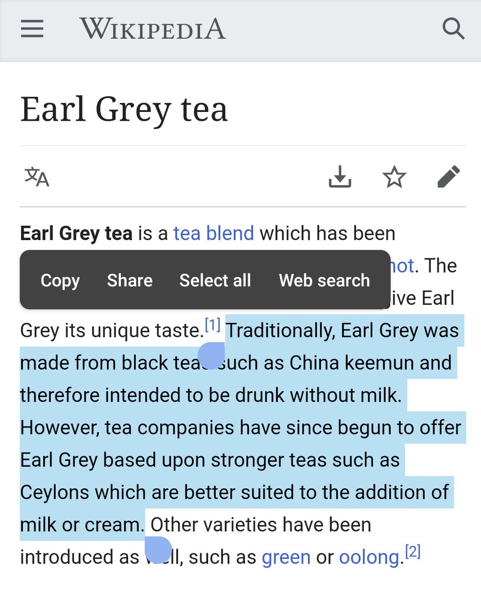 LudoPhoebe's tweet photo. @markh110 @KosmosGamesUK @grace_kendall @steepedgames Traditionally Earl Grey is meant to be drunk black, I'll give you that 😂 But according to wiki at least we're not complete monsters. 

And no, green / herbal teas would NEVER have milk, ew https://t.co/e2ed58G4JR
